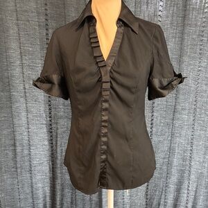 Express Black Satin Trim Blouse